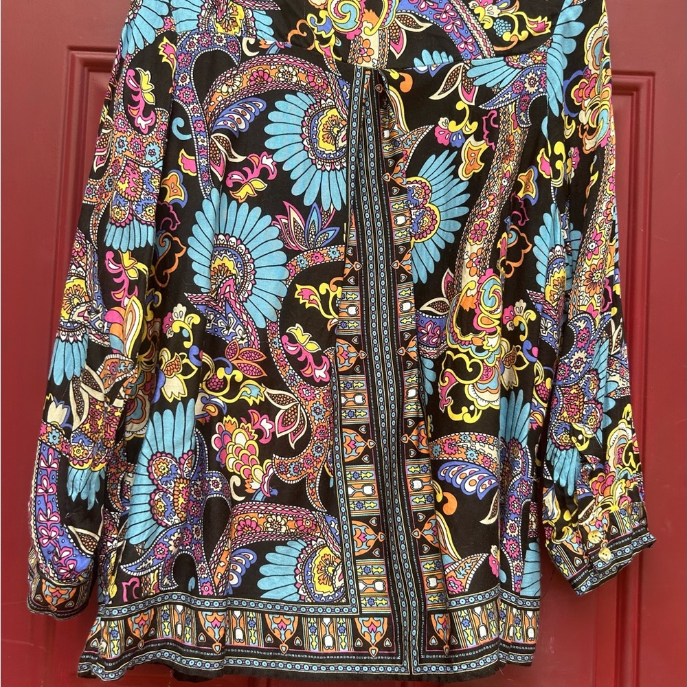 Haute Hippie Multicolor Paisley Blouse size 2X - Picture 9 of 10